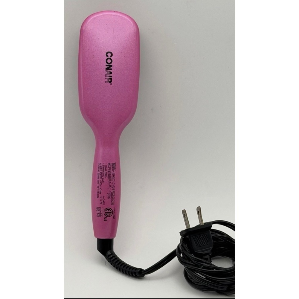Conair Heated Straightening Brush Womens Pink Ceramic BC11RN Travel Child Girls